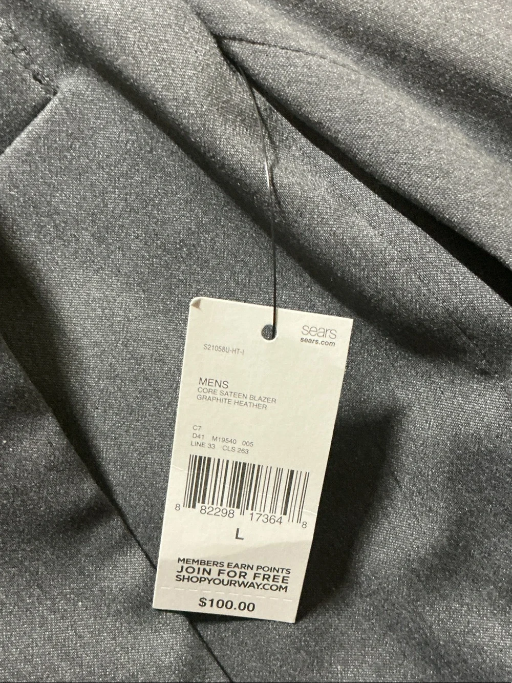 Structure Men's Dark Gray Single-Breasted Blazer